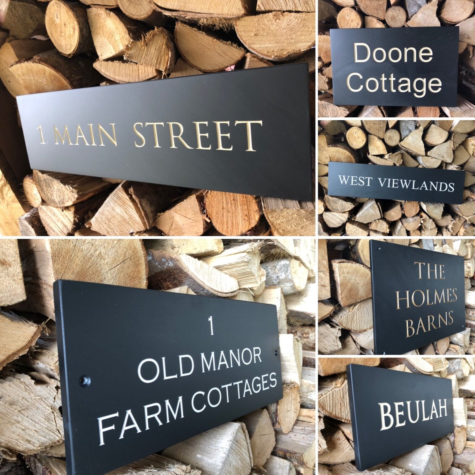 Slate House Signs 20mm Thick Deep Engraved & Painted by Hand Various Sizes Available