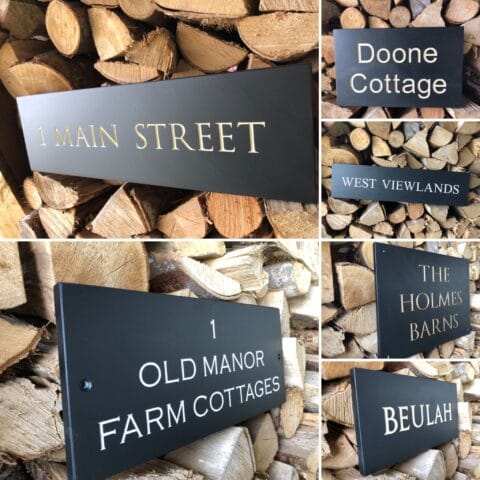 Slate House Signs 20mm Thick Deep Engraved & Painted by Hand Various Sizes Available