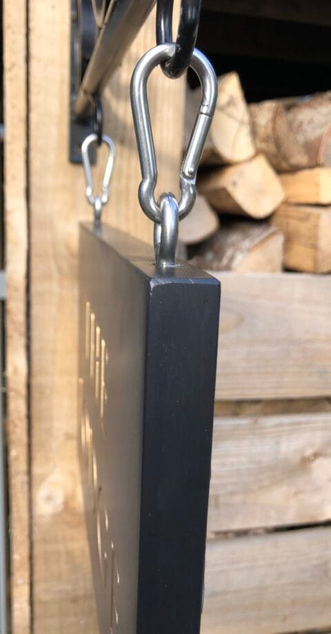Hanging Slate House Sign with Wrought Iron Steel Bracket