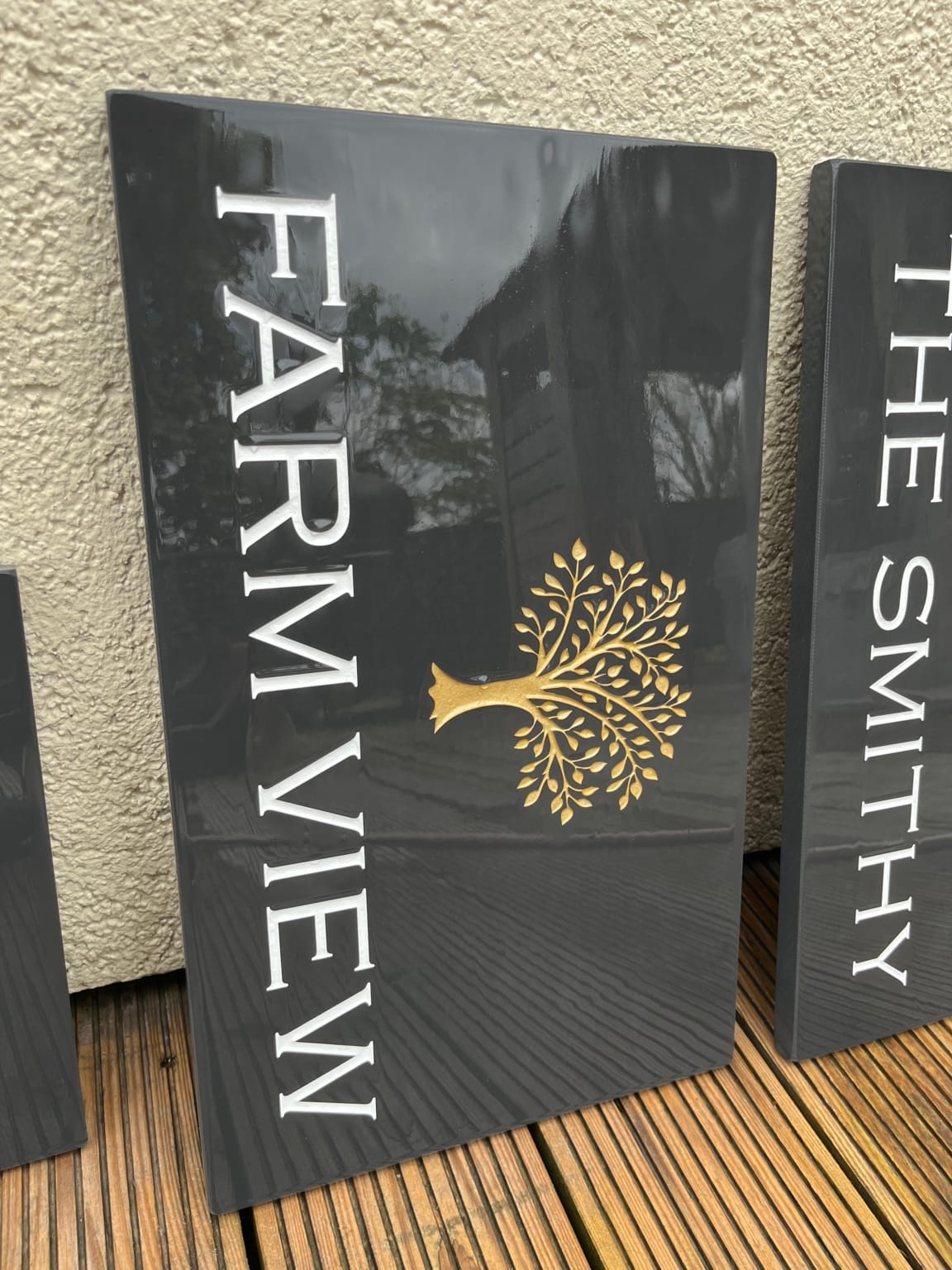 Personalised Deep Engraved Slate House Sign - 20mm Thick - Tree Design - Various Sizes - Image 5