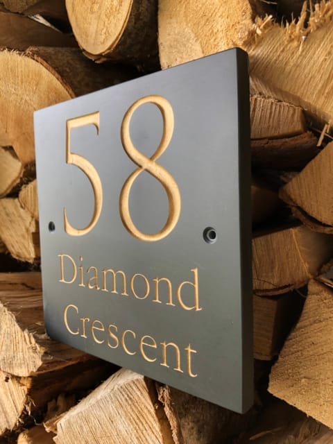 Slate House Signs 20mm Thick Deep Engraved & Painted by Hand Various Sizes Available