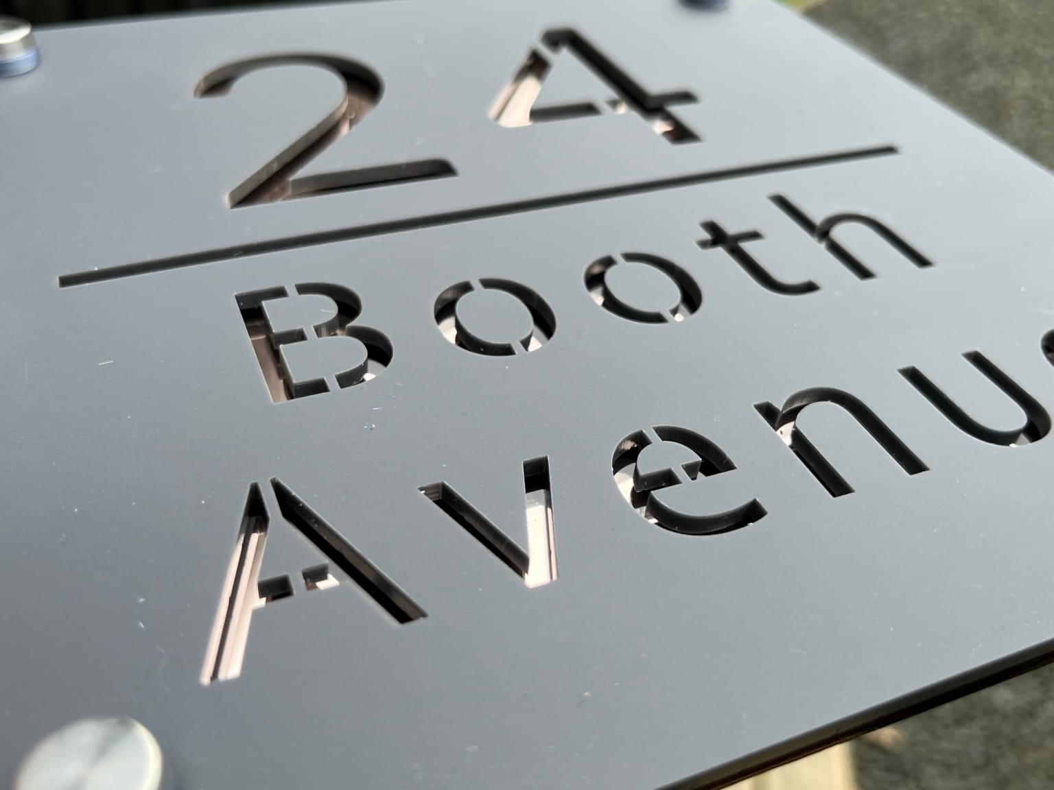 Laser Cut House / Door Signs Numbers with Reflective Backing. Supplied with Stand off Brackets. 200mm x200mm - Image 6