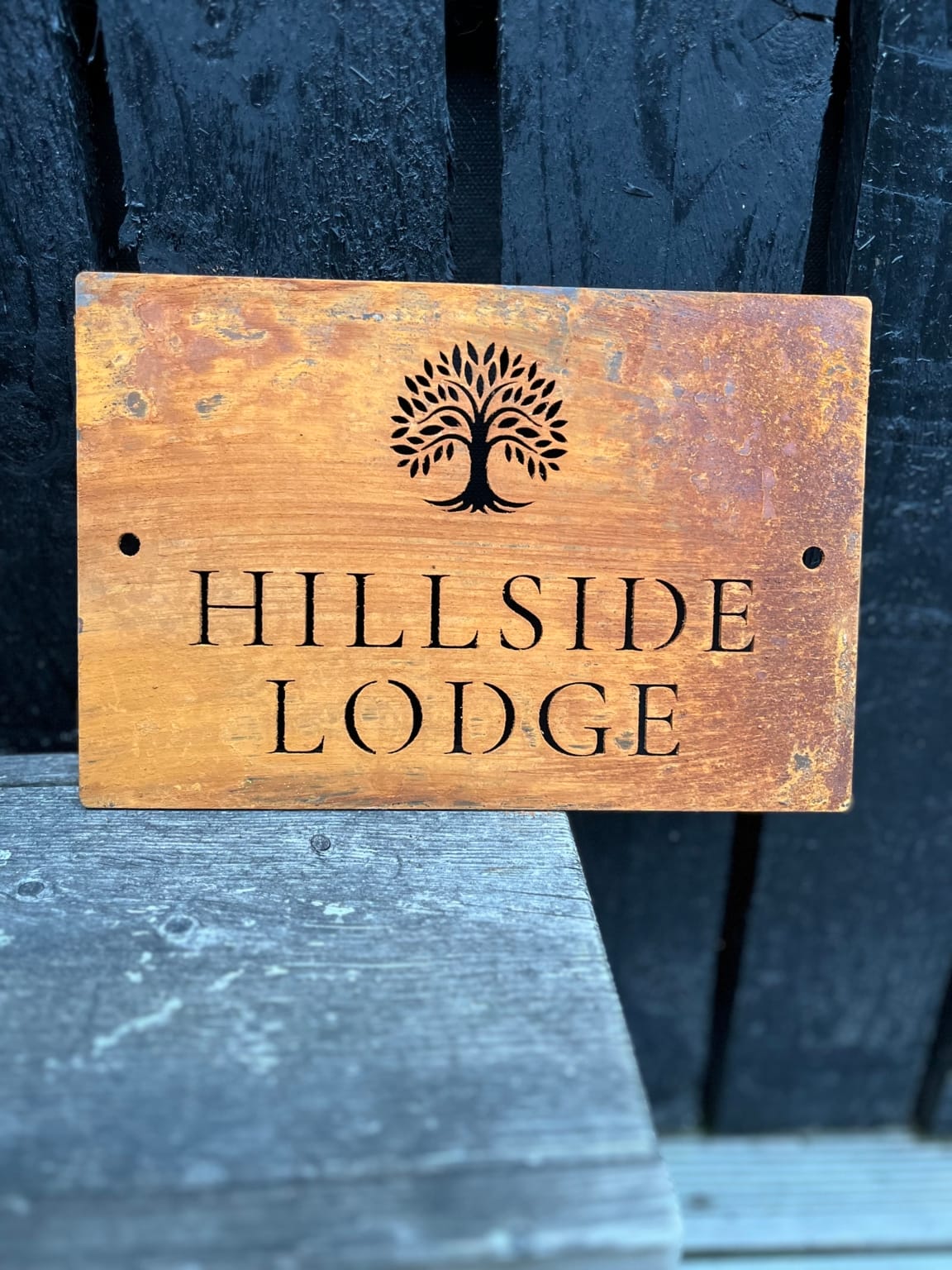 Corten Steel Tree Design House Sign - Various sizes available and bespoke