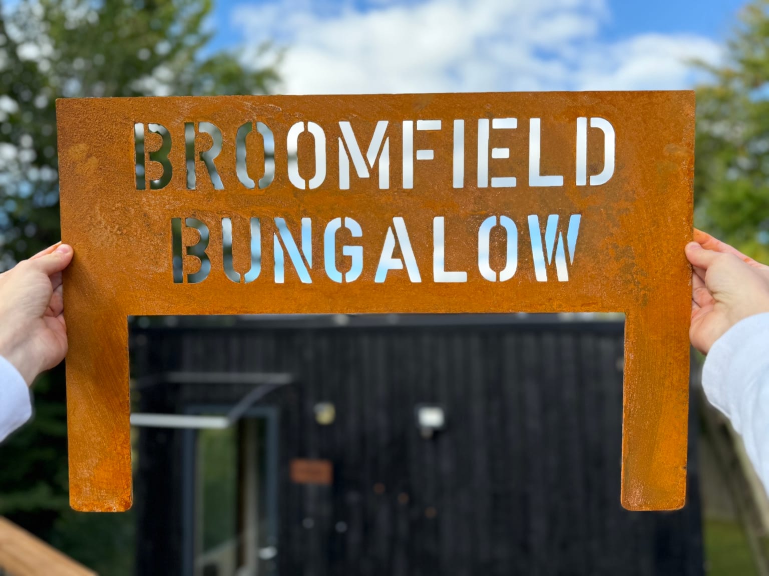 House Signs - House Number - Made With 2mm Thick Corten Steel With Posts for Quick Easy Install -various sizes available No Fixings Required - Image 9