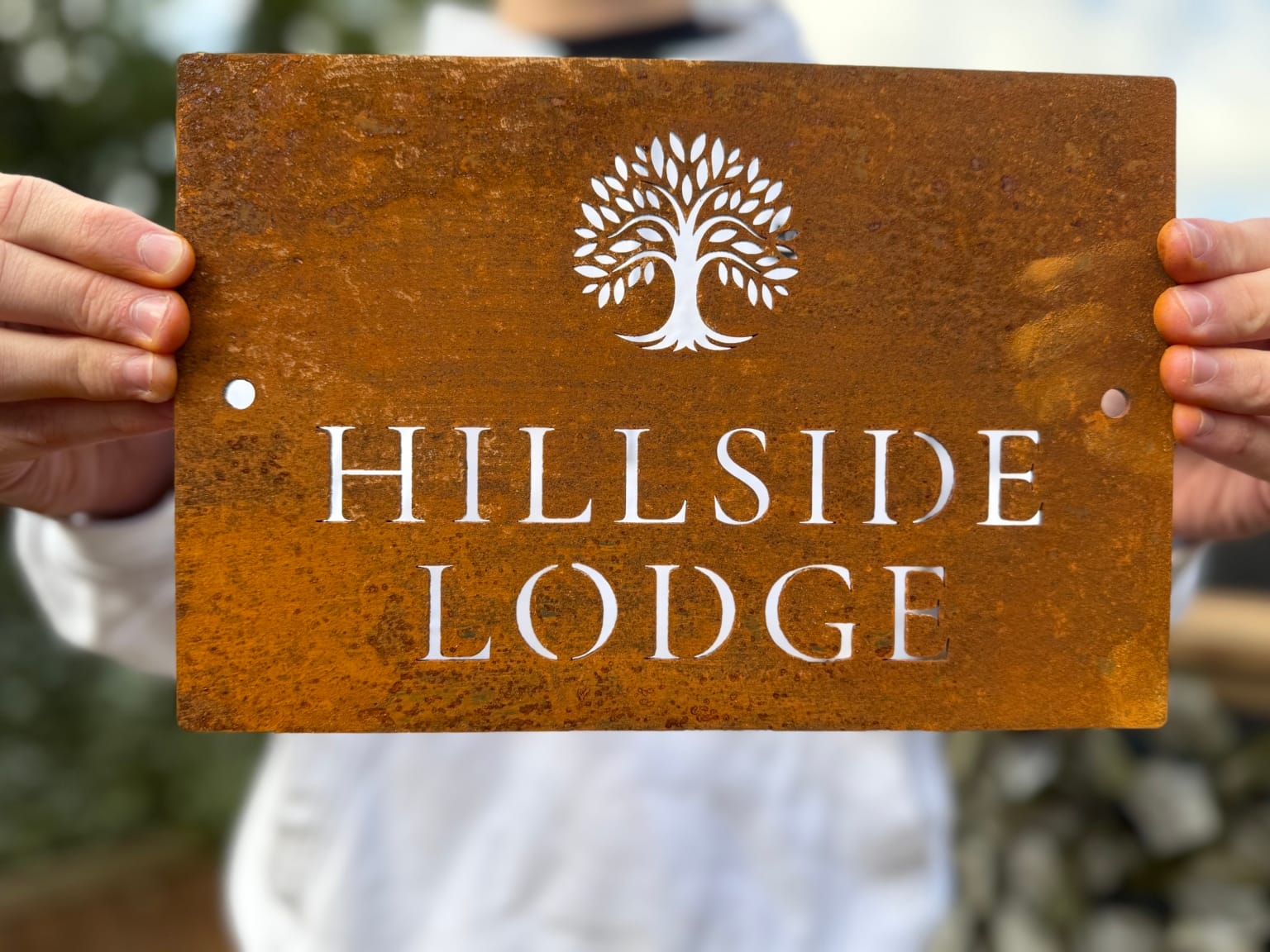 Corten Steel Tree Design House Sign - Various sizes available and bespoke - Image 3
