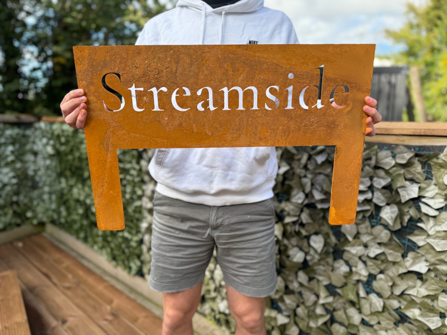 House Signs - House Number - Made With 2mm Thick Corten Steel With Posts for Quick Easy Install -various sizes available No Fixings Required - Image 7