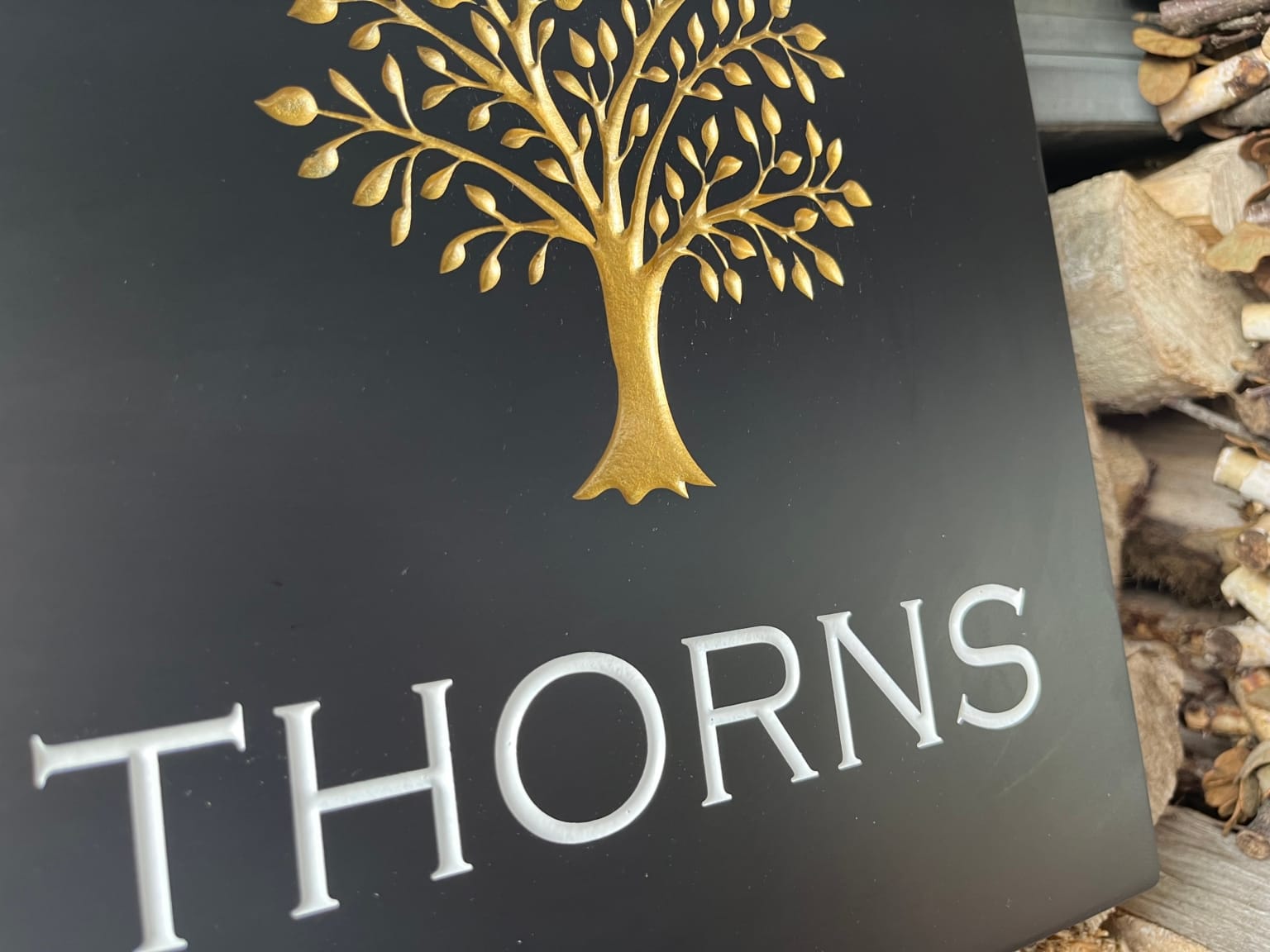 Personalised Deep Engraved Slate House Sign - 20mm Thick - Tree Design - Various Sizes