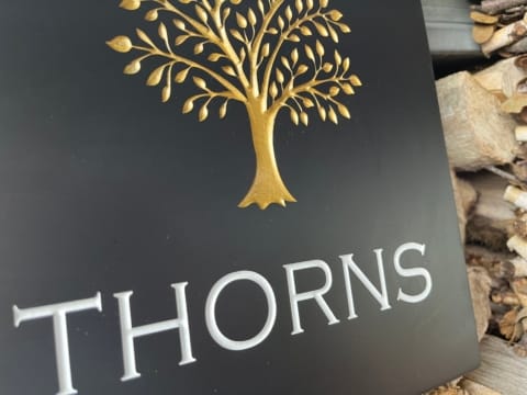 Personalised Deep Engraved Slate House Sign - 20mm Thick - Tree Design - Various Sizes