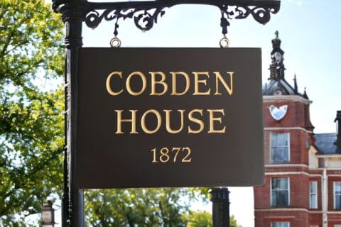 Hanging Slate House Sign with Wrought Iron Steel Bracket